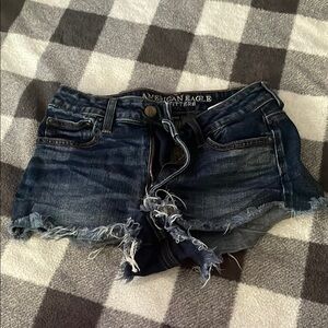 American Eagle Outfitters Blue Jean Shorts Distressed Style